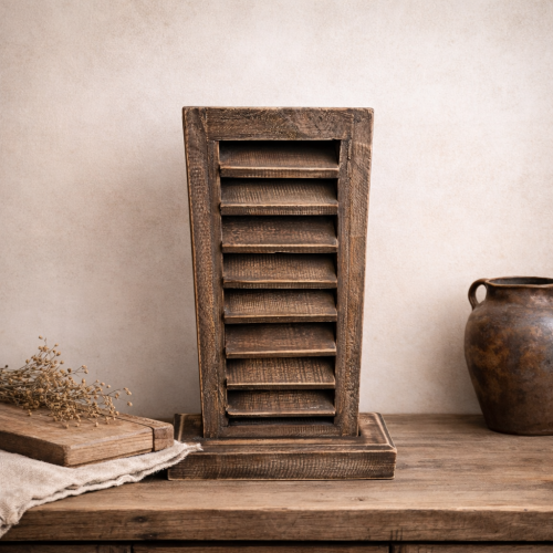 louvreluik, houten luik, landelijk interieur, industrieel wonen, stoer decoratie, sobere stijl, brocante woonaccessoires, houten shutters, decoratief luik, landelijke woonstijl, xl louvreluik, interieurdecoratie hout